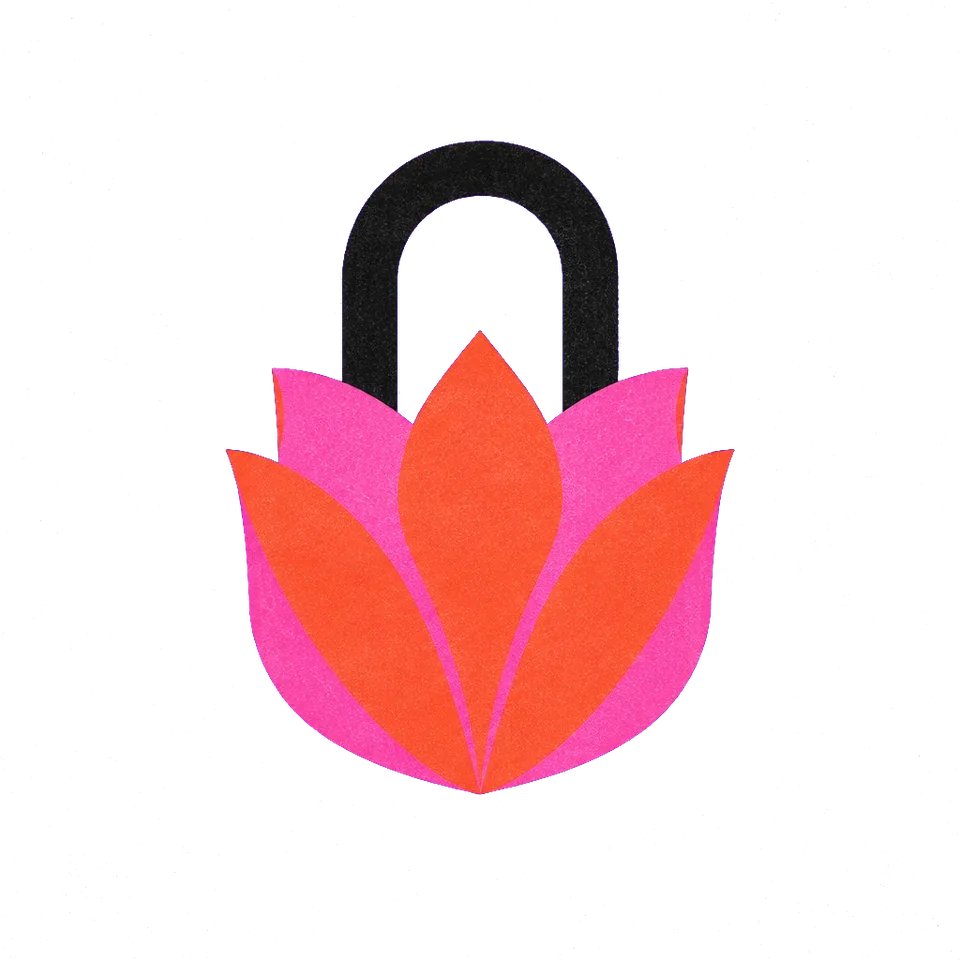 A padlock whose body is a flower in bloom